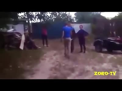 drunk family fight in village