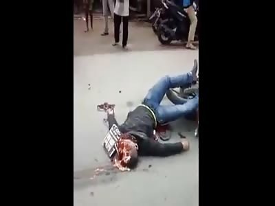 Mister Fancy Boots Splits Head Open Crashing Motorcycle