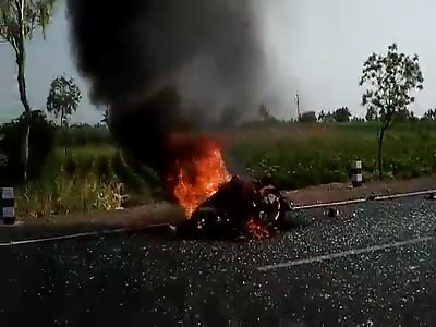 man burn in Accident 