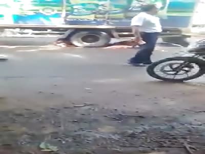 man crushed truck