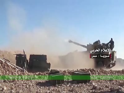 SYRIA:S.A.A & ALLIES BATTLE-FOOTAGE IN THE VICINITY OF T-4 TIYAS AIRPORT IN EASTERN HOMS COUNTRYSIDE 