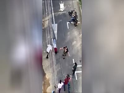 W.T.F thief is shot  multiple times and then beaten to shit .....