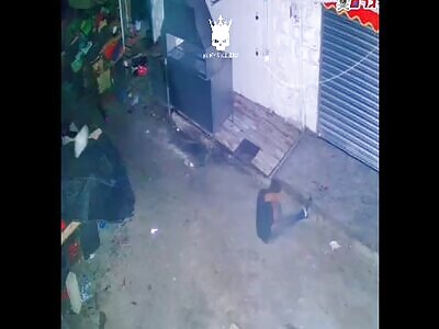 security camera showing the killing of one of the terrorists