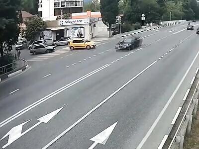 Speeding Motorcyclist Fatally crushed by stupid driver 