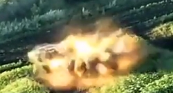 ORCs armored vehicle hits a mine near Bakhmut