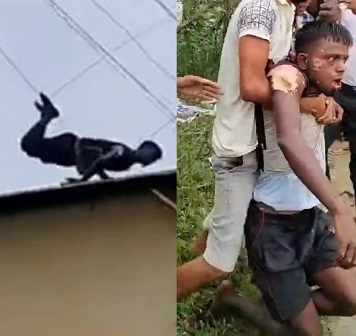 Moron Electrocuted While Making A Social Media Video