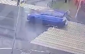 Russian on electric scooter crushed by speeding car