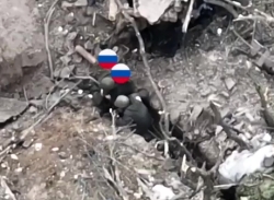 Ukrainian soldiers take over a ORC trench