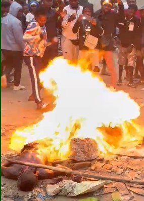 2 Thieves Brutalized And Burned To Death by Angry Mob In Angola