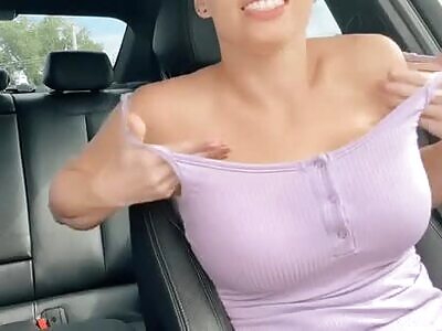 Sexy girl in the car