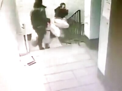 Pervert Attacks Woman in Front of Elevator
