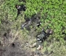 Multiple ORCs casualties are seen after UA artillery hits