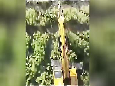 Drone drops grenade on ORCs excavator 