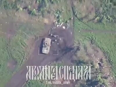 Ukrop BMP Loaded With Troops Struck by FPV Drone 
