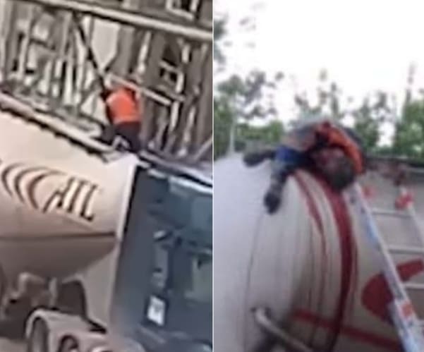 Instant Death For Cement Truck Driver
