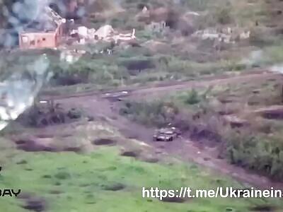 Delivery by drone for a lone Russian tank