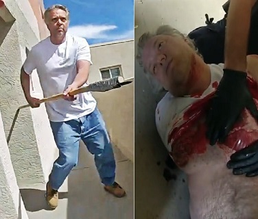 UNCENSORED: Albuquerque Police Shoot Man as He Approaches Officers with a Makeshift Spear