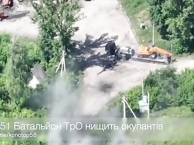 Destruction of the Russian truck tractor KAMAZ in the Belgorod region