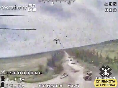 UA kamikaze drone hits the windshield