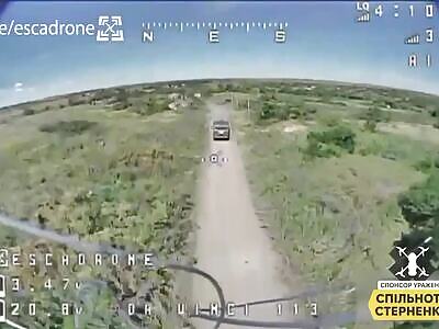 UA FPV drone hit Russian truck