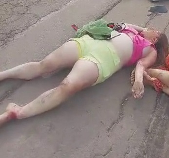 Brazil: Multiple bodies strewn across the highway.