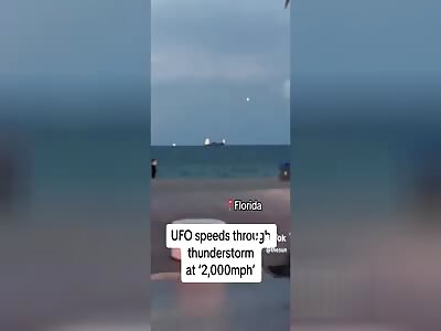 Fast UFO through Storm