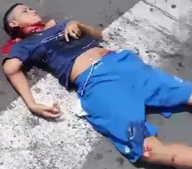 Young man crushed under big truck 