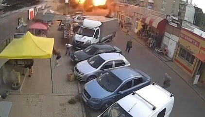 Missile hits a Market in Kostyantynivka (Donetsk Region)