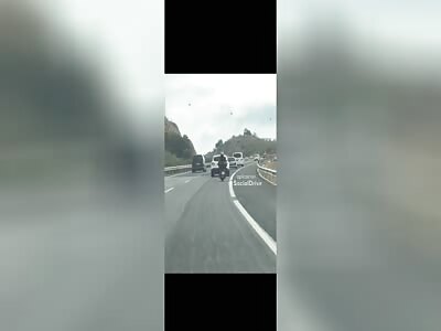 Motorbike accident on the Highway (Spain)