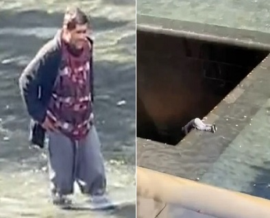 Man Jumps Into Reflecting Pool at 9/11 Memorial in New York City