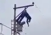 worker received a deadly strong electric shock