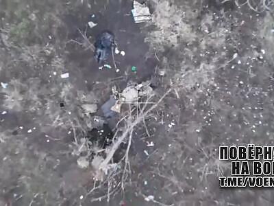 Explosion From Strike Drone Eviscerates Ukrop 