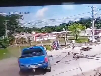 Truck driver collides with bike at high speed in Mexico