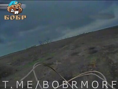 Ukrop MG Crew Kncoked Out By FPV Drone 