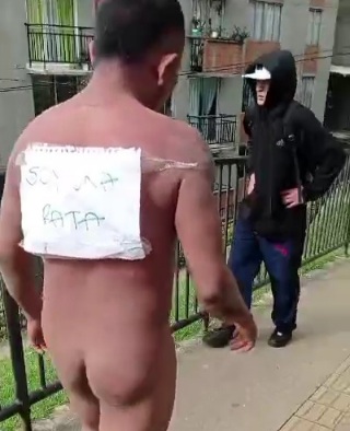 Thief stripped naked punished and humilated 