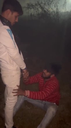 Muslim Man Gets Face Pissed On By Hindu Bandits