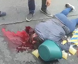 Woman Skull cracked on street 
