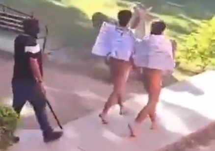 Twoo thieves punished hard and stripped naked 