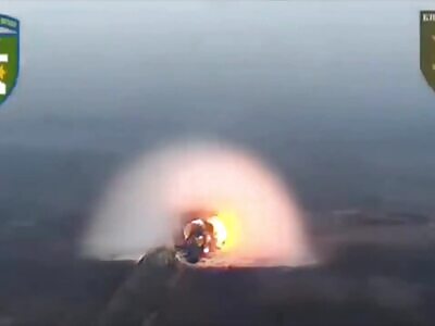Epic explosion on Russian positions