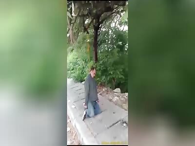 Dude Hanging From a Cherry Tree