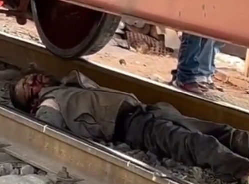 Old man crashed on train track 