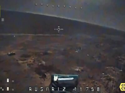 Russian tank blown up in big explosion 