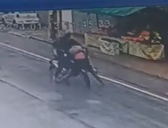 victim was hooked to the front of a motorcycle