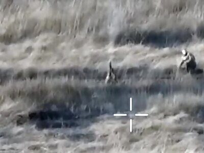 Russian Shell Lands Right on the Head of Ukrainian Solider.