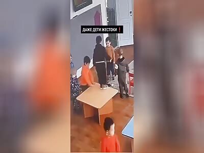 In kindergarten, children beat russian child by children
