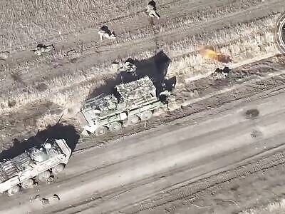 WOW: M2 Bradley shoots Russian infantry