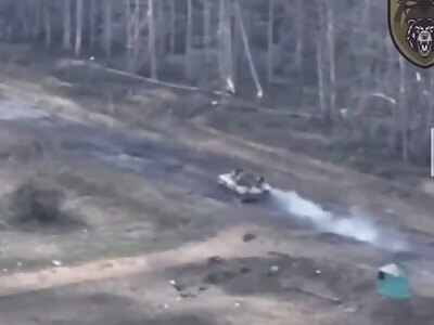 Mega explosion of a Russian armored vehicle on a mine