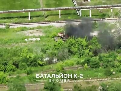 AZOV Kamikaze Triggers Russian Truck to Start Rockin'