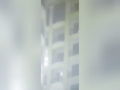 Distraught man jumps from balcony 