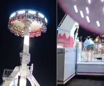 Man is hit by ride while trying to save a dog at amusement park.